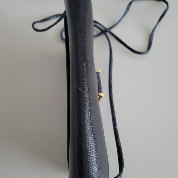 Givenchy Embossed Black Leather Clutch Crossbody Bag Vintage - Picture 8 of 12